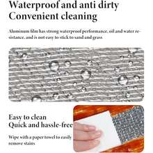 1 pieza Esterilla de playa extra grande de EVA - a prueba de humedad, con lámina de aluminio por ambos lados, para usar en campamentos, picnics y reuniones - Esterilla de piso portátil para tienda, esterilla de dormir rectangular para cuatro personas, suministros de entretenimiento al aire libre | Esterilla exterior duradera | Esterilla de almacenamiento compacta, accesorios de playa