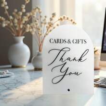 Indicator Arcă Acrilică – Afișează Elegant "CĂRȚI ȘI CADOURI" și "Mulțumesc"! Perfect pentru Nunți, Petreceri, Evenimente sau Decor Acasă – Indicator Decorativ Acrilic Elegant pentru Zone de Felicitări, Mese de Cadouri și Aranjamente de Evenimente