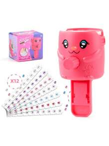 Kit de estampage de bijoux, accessoires pour cheveux brillants pour filles, outil de coiffure avec diamants étincelants réutilisables, jouet cadeau d'anniversaire pour filles de 3 à 12 ans