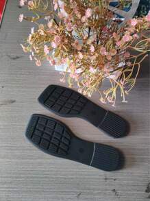 Women's Spring Summer Casual Sandals | Purple Embossed Cross Strap Square Toe Flat Slippers | Ripped Jeans & Floral Dresses Friendly | Versatile Beach Shoes ( Size 35-43 )
