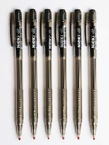 tenton 6支装简约透明黑色按压式中性笔 重返校园