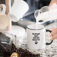This Ceramic Mug With A Simple Text Pattern Is Machine-Washable, And Microwave-Safe. It Can Be Used To Hold Milk, Coffee, Tea And Other Beverages. It Is Especially Suitable For Various Scenarios Such As At Home And In The Office Back To School