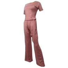 Mono Palazzo Muria Liso Cuello Barco Manga Murcielago Liso - Rosa vieja - Ver 7