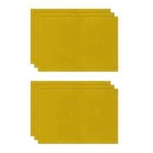 1 pièce/4 pièces/6 pièces Sets de table décoratifs pour tous les jours, sets de table en lin avec lettres, diamants et rayures jaunes, résistants à la saleté, convient pour la maison, la salle à manger et les restaurants, décoration de table, articles ménagers