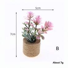Mini Simulation Succulent Plants With Magnet Potted Car Home Scene Refrigerator Magnet Ornaments Props Ornaments Model - Green - View 7