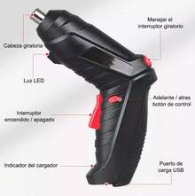 Destornillador Eléctrico Taladro Inalámbrico 3.6v,47pcs.Taladro eléctrico Taladro sin cable Destornillador eléctrico Mobiliario doméstico industrial - Negro - Ver 3