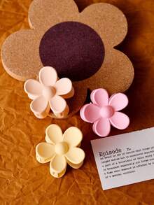 6pcs/Set Women's Versatile Candy Color Small Hair Claws, Fashion Simple Hair Clips For Ponytail - Multicolor - View 2