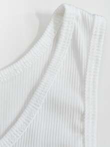 Women All-Match Ribbed Sleeveless Tank Tops, Thin Silk Undershirt, White, Versatile For All Seasons - White - View 5