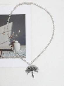 1pc Unisex Fashion Wing & Sword Feather Cross Diamond Faux Pearl Decor Punk Chain Pendant Necklace, Suitable For Party, Outdoor, Streetwear Matching - Multicolor - View 15