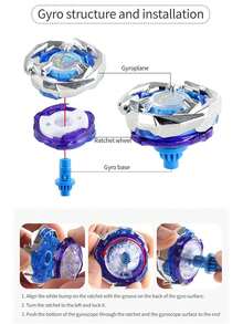 全新 BX 系列豪华礼品套装，包含：6 个 BX 系列战斗陀螺仪、1 个手柄、2 个发射器、随机各种配件以及用于存放和携带的工具箱，适合多人比赛，精致的节日、生日、万圣节、圣诞节礼物，性别中性 - 彩色 - 查看 10