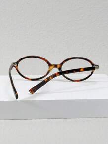 1 Stück Damen Elliptische kleine Rahmen personalisierte Street Snap konkave Form klare Brille Brille Zubehör Blaulichtfilterbrille Zubehör für Frauen