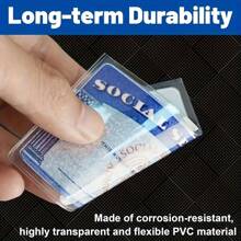5pc Classic PVC Waterproof Card Protective Case, Soft Clear Storage Bag For Social Security/Medicare/Credit Card Wallet