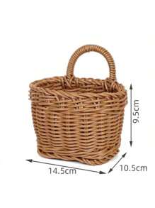 1 Stück/2 Stück handgeflochtener Aufbewahrungskorb, Country Stil Rattan Hängekorb für Küche, Wohnzimmer, Badezimmer, Outdoor Picknick, Regalkorb, waschbar und feuchtigkeitsbeständig, vintage Garten handgeflochtener Aufbewahrungskorb, perfektes Geschenk für sie, Valentinstag, Sommer Outdoor Zubehör, Küchenzubehör
