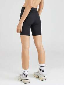 Women's Drawstring Activewear Shorts, Casual Fitness/Cycling Shorts, Polyester Fabric With Good Elasticity, Suitable For Leisure, Jogging, Yoga - Black - View 4