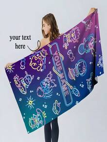 1 pezzo Asciugamano da bagno ufficialmente concesso in licenza a tema Hello Kitty di Sanrio, personalizzabile con nome, realizzato in morbida e assorbente microfibra, ad asciugatura rapida, ideale per bagno, piscina, spiaggia, decorazione casa e cucina, articoli essenziali da spiaggia moderni, asciugamani da doccia per la scuola, salone di bellezza, hotel, sport, articoli per la casa