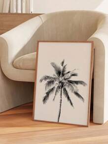 1pc Room Decor Minimalist Palm Tree Canvas Print, Frameless Wall Art, Modern Decorative Painting For Home, Office, Cafe, Living Room, Bedroom, Ideal Festival Gift