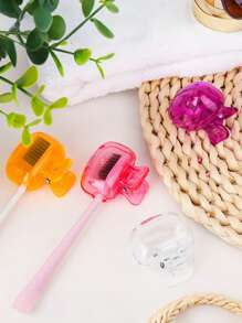 1pc/3pcs/5pcs Stylish Mini Cartoon Portable Travel Toothbrush Head Protector Case, Toothbrush Head Cover Storage Box, Keeps Your Toothbrush Clean During Trips, Dust-Proof Toothbrush Head Protective Box, Fits Most Manual & Electric Toothbrushes, Suitable For Bathroom, Gym, Travel, Vacation, Yacht, Beach, Outdoor Camping, Dorm