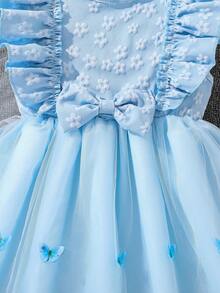 Left Mama 小女孩可爱盖袖网眼公主裙，夏季