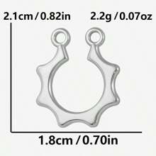 2pcs Minimalist Stainless Steel Heart & Asymmetric Geometric Sunflower Pendant Accessories, Necklace & Earrings Crafting DIY Jewelry Charms, Gold/Silver Plated