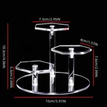 1pc Classic Acrylic Display Stand, 3/4/7 Tier Mini Figure Display Cabinet, Octagon/Round Product Holder, Suitable For Action Figures, Cosmetics, Perfumes, Statues, Jewelry, Collectibles - Standalone