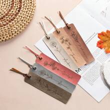 Custom Birthday Flower Leather Bookmark, Engraved Name Bookmark, Gift For Book Lover Gift Valentine's Day, Bridesmaid Gift,Wedding Gift Back To School, Thank You Gift, Gift For Colleagues Office Team, Halloween Christmas Gift, Gifts For Her, Family, Friends, Students, Workers, Teachers