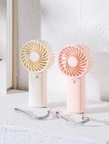 1pc Handheld Battery Operated Cartoon Mini Fan, Portable For Summer And For Outdoor,Sport,Travel,Kitchen,Bedroom,School,Office,And For Woman,Man,Children,Adult