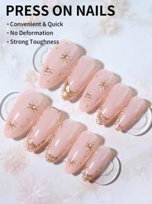 Eleva tu estilo con 24 piezas de uñas postizas de gel en forma de almendra larga 3D que hacen diseño de puntas francesas, con un ajuste perfecto para uñas acrílicas falsas medianas, que incluyen: 1 pieza de pegamento de gelatina y 1 pieza de lima de uñas, uñas con puntas francesas en forma de almendra para uso diario, festivales y fiestas de mujeres y niñas