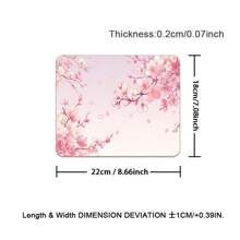 Extra Large Cherry Blossom & Pink Background Gaming Mouse Pad With Rubber Base, Stitched Edges , Smooth Surface Oriental Cherry Desk Mat For Home Office , Ideal Gift For Girlfriend
