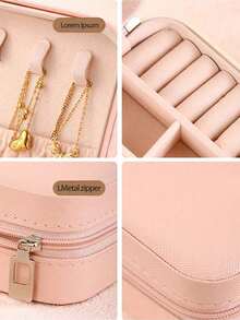 2pcs Small PU Leather Travel Jewelry Storage Box, Jewelry Display Box With Mirror, Double Layer Portable Jewelry Storage Box - Multicolor - View 6