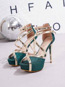 High Heel Waterproof Platform Sexy Elegant Fashion Versatile Party Event Glamorous Women's Shoes