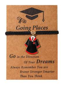 1 Set Of Creative Stainless Steel 2025 Graduation Cap, Bachelor's Uniform, Book Pendant, Bracelet, And Jewelry Set, Graduation Gift - Multicolor - View 7