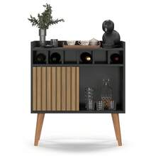 Sideboard Buffet Wine Cellar Florence 1 Door Retro Feet - màu nâu - Xem 7