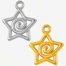 2pcs Minimalist Stainless Steel Heart & Asymmetric Geometric Sunflower Pendant Accessories, Necklace & Earrings Crafting DIY Jewelry Charms, Gold/Silver Plated