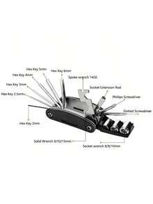 16-In-1 Mountain Bike Portable Socket Multipurpose Wrench Bicycle Multi Tool Screwdriver, Motorcycle Bicycle Repair Tools - Multicolor - View 5
