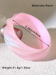 1 件优雅闪光树脂手链，圆形设计，性感海滩、派对佩戴（尺寸公差 3 毫米/0.11 为正常） - B - 查看 5