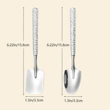 8 pièces/12 pièces Set de cuillères à dessert en acier inoxydable - Cuillères à thé élégantes en forme de pelle, convient pour le café, la crème glacée, les fruits, les ustensiles de cuisine, les fournitures scolaires
