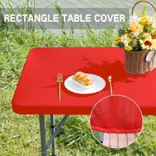 BRISCOES HOMEWARE Stretchable Polyester Tablecloth - Washable, Wrinkle-Resistant Rectangular Cover For Dining & Kitchen Parties