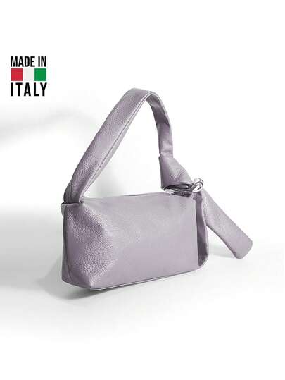 Bolso de hombro de mujer 100% hecho a mano en Italia, de piel de becerro genuina con estampado tejido, de alta calidad