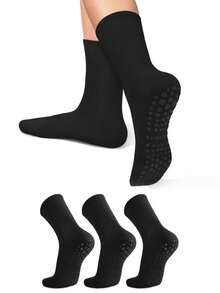 随机 3 双多色普拉提防滑袜，女士彩色瑜伽袜，防滑，透气瑜伽袜，带护垫，非常适合普拉提、瑜伽、芭蕾