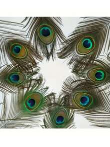 Handmade Artificial Peacock Feathers, Suitable For DIY Crafts, Vase Filler, Elegant Home Decor, Party And Wedding Decorations, Holiday Crafts | Classic Design | Handcrafted Details, Peacock Decoration - Multicolor - View 9