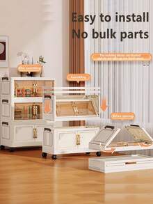 5/4/3/2/1 Warstwowa składana szafka do przechowywania, zabawka do salonu, przekąska, szafka na drobiazgi, wielowarstwowa plastikowa szafka do przechowywania, meble domowe - Wielokolorowe - Zobacz 3