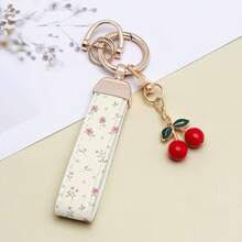 [1pc Fashion Car Key Chain] 1pc Fashion Painted Wrist Strap Key Chain, Classic PU Leather Keychain With Elegant Pendant, Fashionable Car Keyring Keychain Unisex (With Screwdriver Included) - Multicolor - View 10
