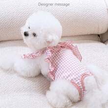 Braga tipo faja para mascotas con volantes, cómoda y transpirable, cintura y longitud de espalda ajustable, lavable y reutilizable, compatible con forros/almohadillas, adecuado para perros machos y hembras