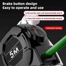 High Precision Self-Locking Steel Measuring Tape - Fluorescent & Wear-Resistant, Metric Measurements 5m/8m/10m