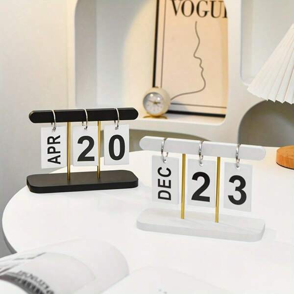 1pc Nordic Style Creative Flip Page Calendar Desktop Decoration For Home, Living Room, Dining Table, Office Desk, Random Delivery,Back To School,School Supplies