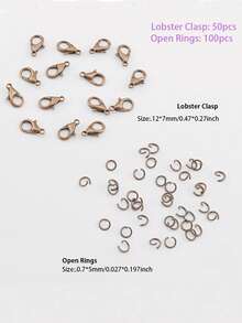 DIY 珠宝制作套件：多功能 60/150 件锌合金龙虾扣和跳环，适用于项链、手链等