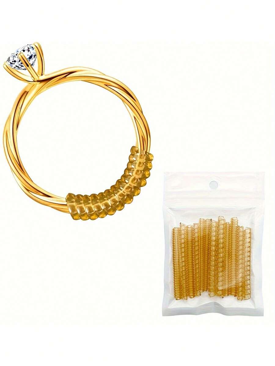 [Silicone Ring Sizer] Flexible Silicone Ring Sizer Guards | Invisible Spiral Tightener For Loose Rings, No Power Required Ring Fitting Adjuster, Clear Ring Size Adjuster Set - Multicolor - View 1