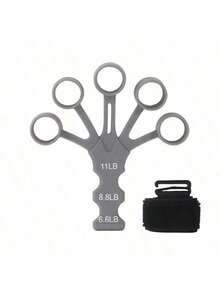 1 个弹性硅胶手指训练器 - 手部强化器 6 个阻力训练器 - 可调节手部，健身房健身器材（1 件（黑色/灰色）健身房配件 - 彩色 - 查看 3