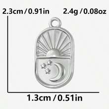2pcs Minimalist Stainless Steel Heart & Asymmetric Geometric Sunflower Pendant Accessories, Necklace & Earrings Crafting DIY Jewelry Charms, Gold/Silver Plated