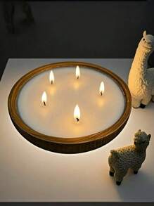 1 Peça Vela Perfumada em Forma de Barco de Madeira no Estilo Novo, Presente de Festa, Decoração de Atmosfera de Feriado, Vela Perfumada em Tigela de Madeira para Iluminação Doméstica, Perfeita para Casa, Hotel e Restaurante de Alta Classe. Adequada para Decoração Doméstica